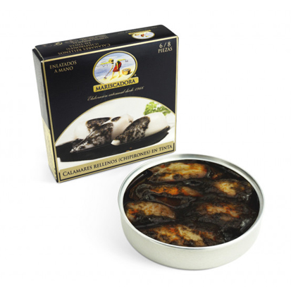 Calamares Rellenos (Chipirones) en tinta